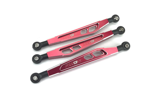 CEN Racing CKD0369 KAOS red anodized front suspension links alternate view