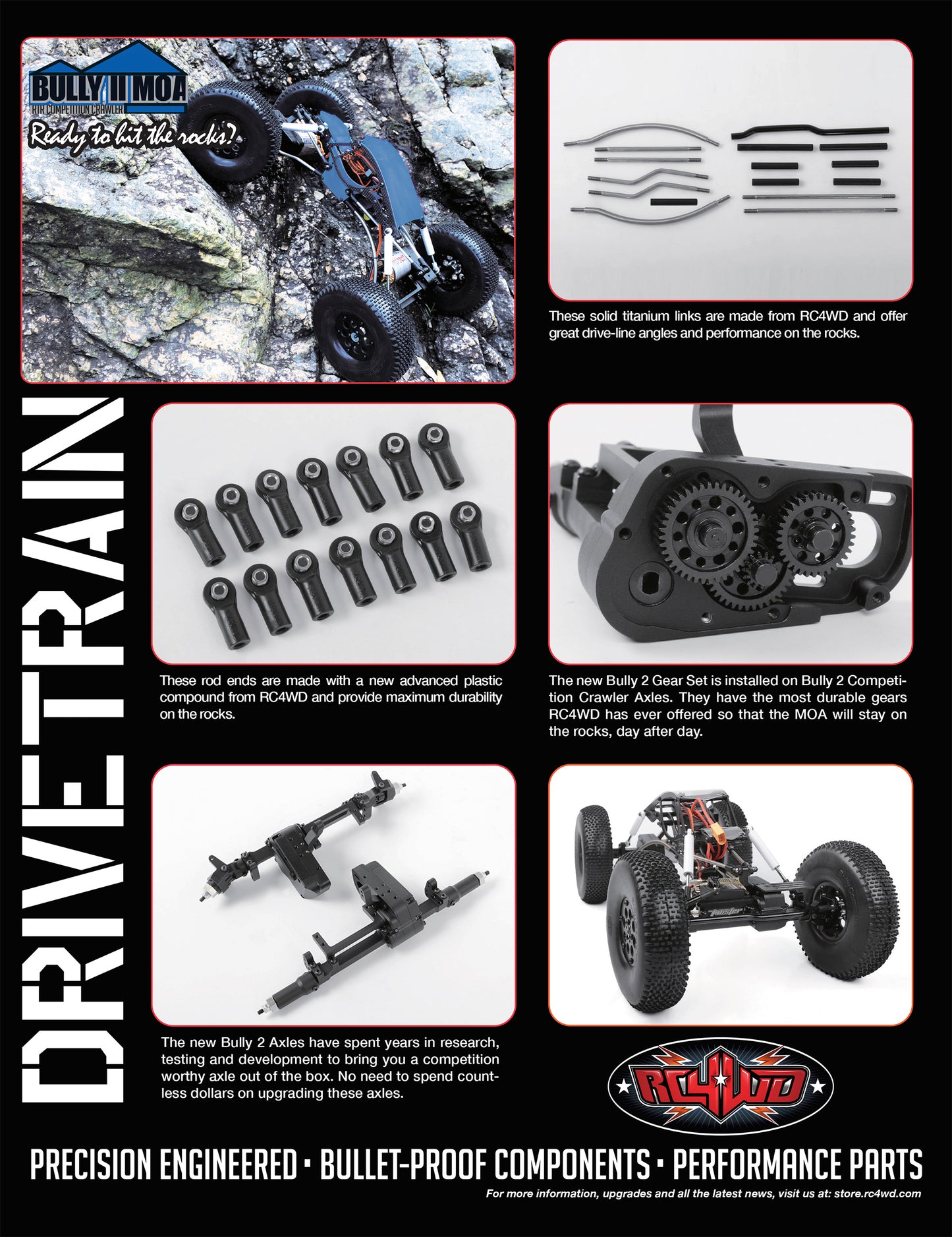 RC4WD Bully II MOA drivetrain and component detail