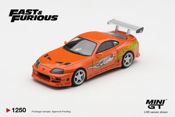 MINI GT Toyota Supra BOMEX MGT01250-BL official front three-quarter view
