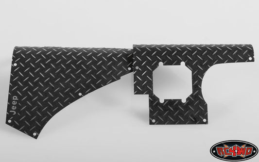RC4WD Rear Diamond Plate Corner Set for Tamiya CC-01 Wrangler black detail