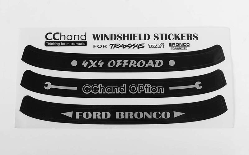 Windshield Decals for Traxxas TRX-4 '79 Bronco Ranger XLT