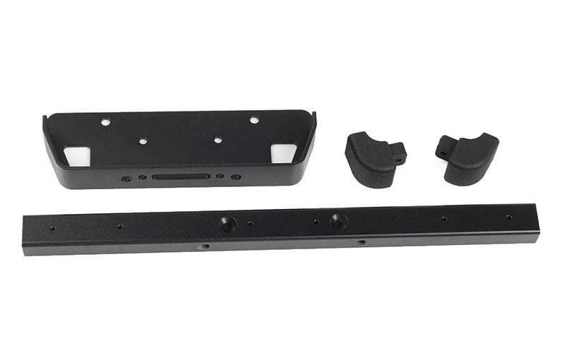 Classic Front Winch Bumper for RC4WD Gelande II 2015 Land Rover Defender D90 (Black)