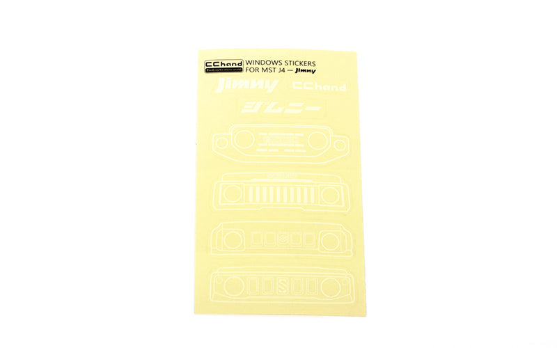 Grille Option Window Decal Sheet for MST 4WD Off-Road Car Kit W/ J4 Jimny Body (White)