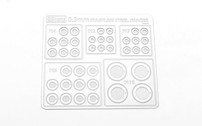 Stainless Steel 0.3mm Spacers Assortment