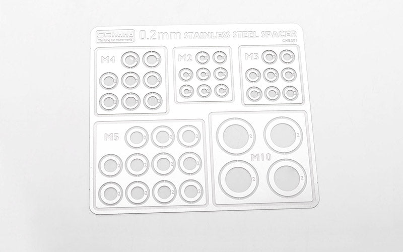 Stainless Steel 0.2mm Spacers Assortment