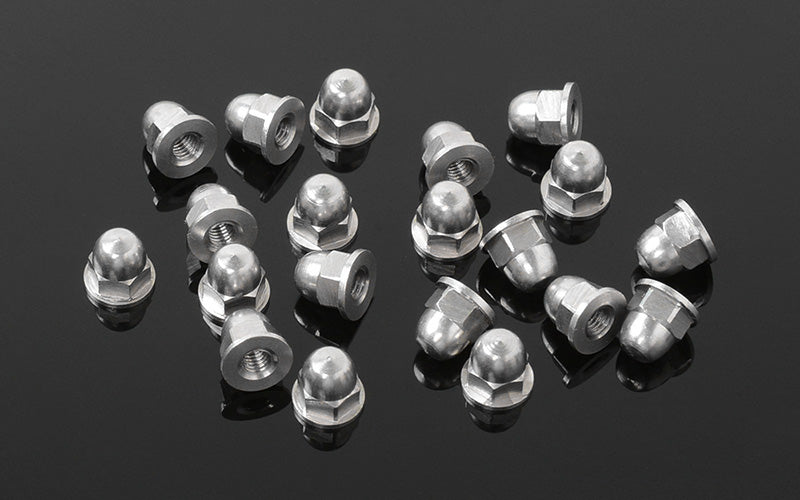 M3 Flanged Acorn Nuts (Silver)