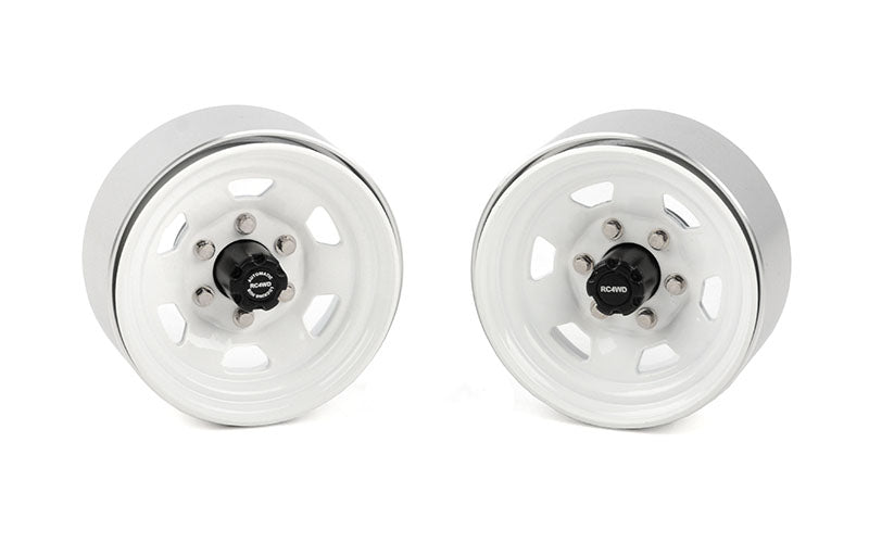 Stamped Steel 1.7" Beadlock SR5 Wheels (White/Black)