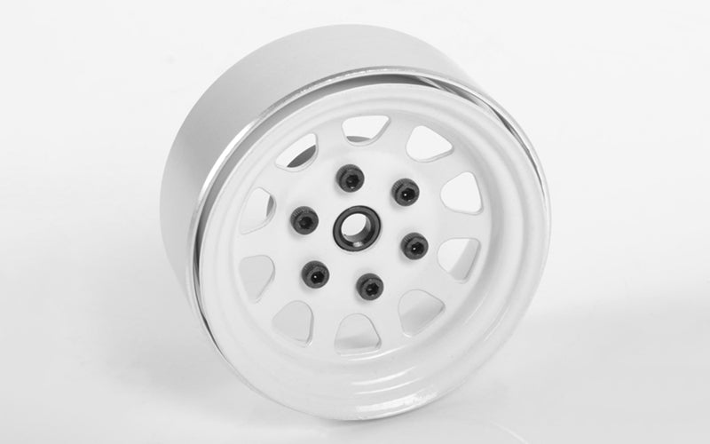 Stamped Steel 1.7" Beadlock Wagon Wheels (White)