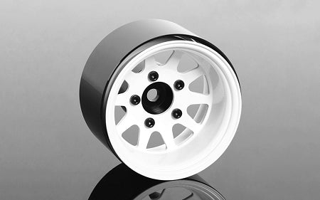 Deep Dish Wagon 1.55" Stamped Steel Beadlock Wheels (White)