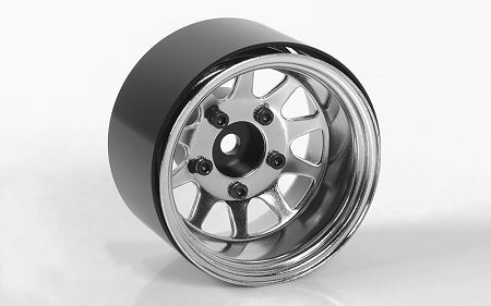 Deep Dish Wagon 1.55" Stamped Steel Beadlock Wheels (Chrome)