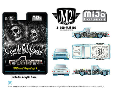 M2 Machines MiJo Exclusives 1978 Chevrolet Cheyenne Super 30 Día de los Muertos 31500-MJS107 official promo composite