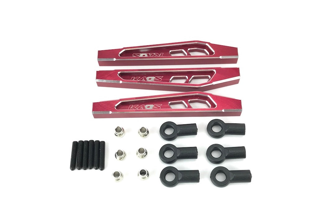 CEN Racing CKD0369 KAOS 69mm CNC Aluminum Red Front Upper and Lower Suspension Links