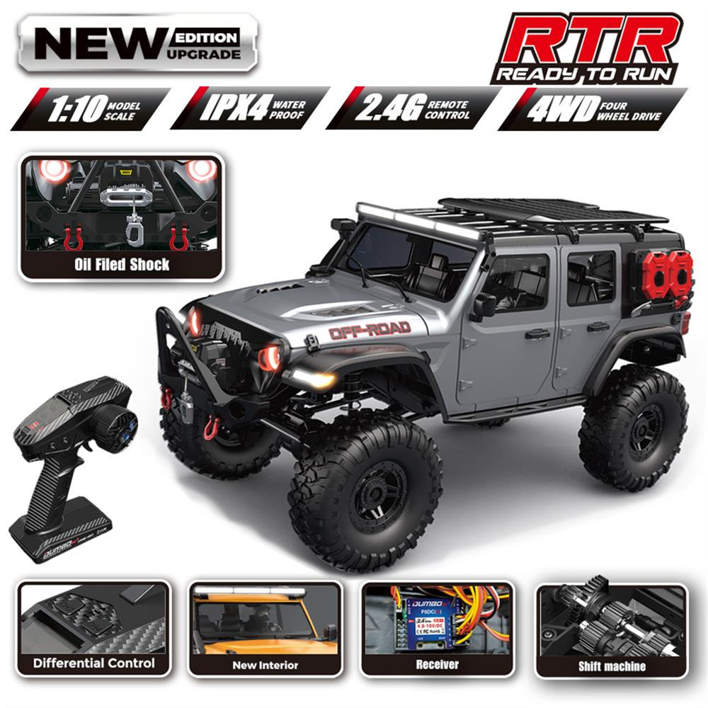 2025 New Upgrade HB-R1011/12/13/14/15/16 Jeep Rubicon Rc Car 1:10 Full Scale Model Climbing Car High Speed Off-Road Vehicle