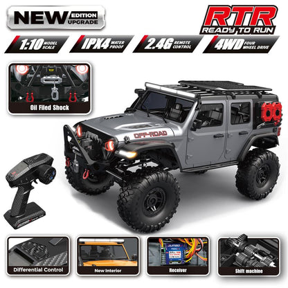 2025 New Upgrade HB-R1011/12/13/14/15/16 Jeep Rubicon Rc Car 1:10 Full Scale Model Climbing Car High Speed Off-Road Vehicle