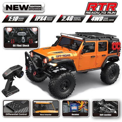 2025 New Upgrade HB-R1011/12/13/14/15/16 Jeep Rubicon Rc Car 1:10 Full Scale Model Climbing Car High Speed Off-Road Vehicle