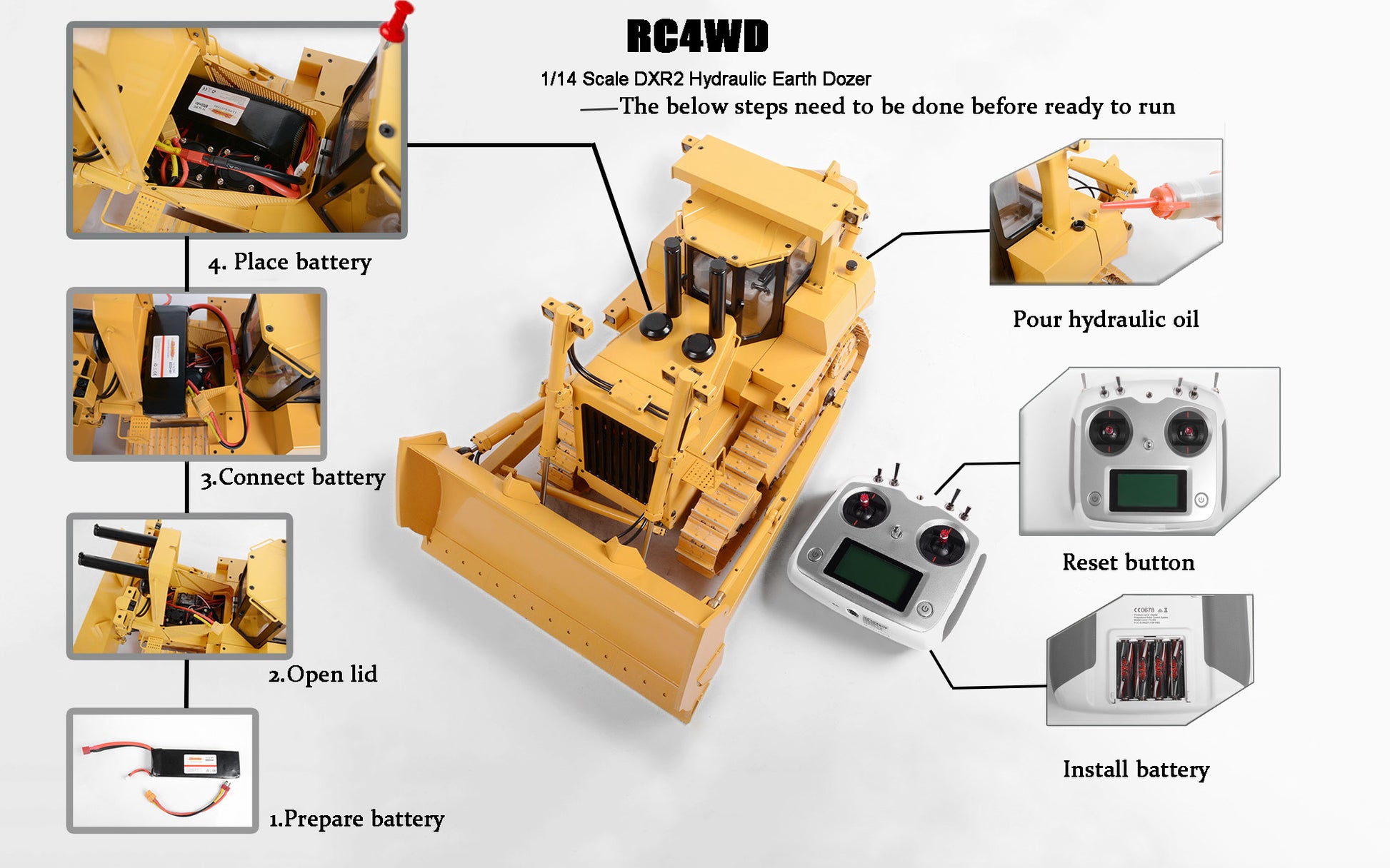 RC4WD DXR2 hydraulic earth dozer product detail