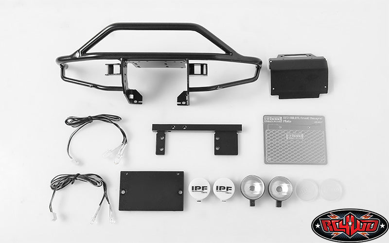 RC4WD Rough Stuff Metal Front Bumper for Trail Finder 2 with Hella and IPF lights