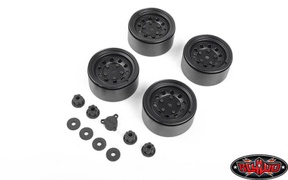 RC4WD Burato 2.2 Beadlock Wheels with Center Caps Black complete set