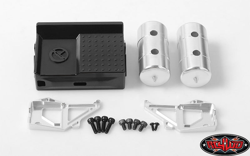 RC4WD Faux Fuel Air Tank Assembly complete installed example