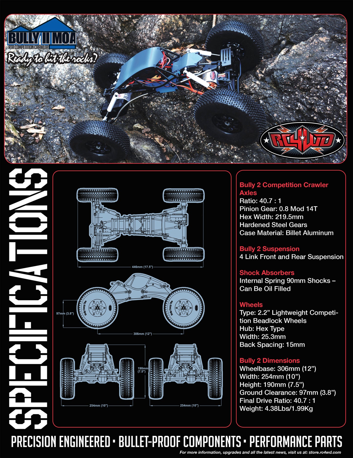 RC4WD Bully II MOA RTR specifications and chassis overview