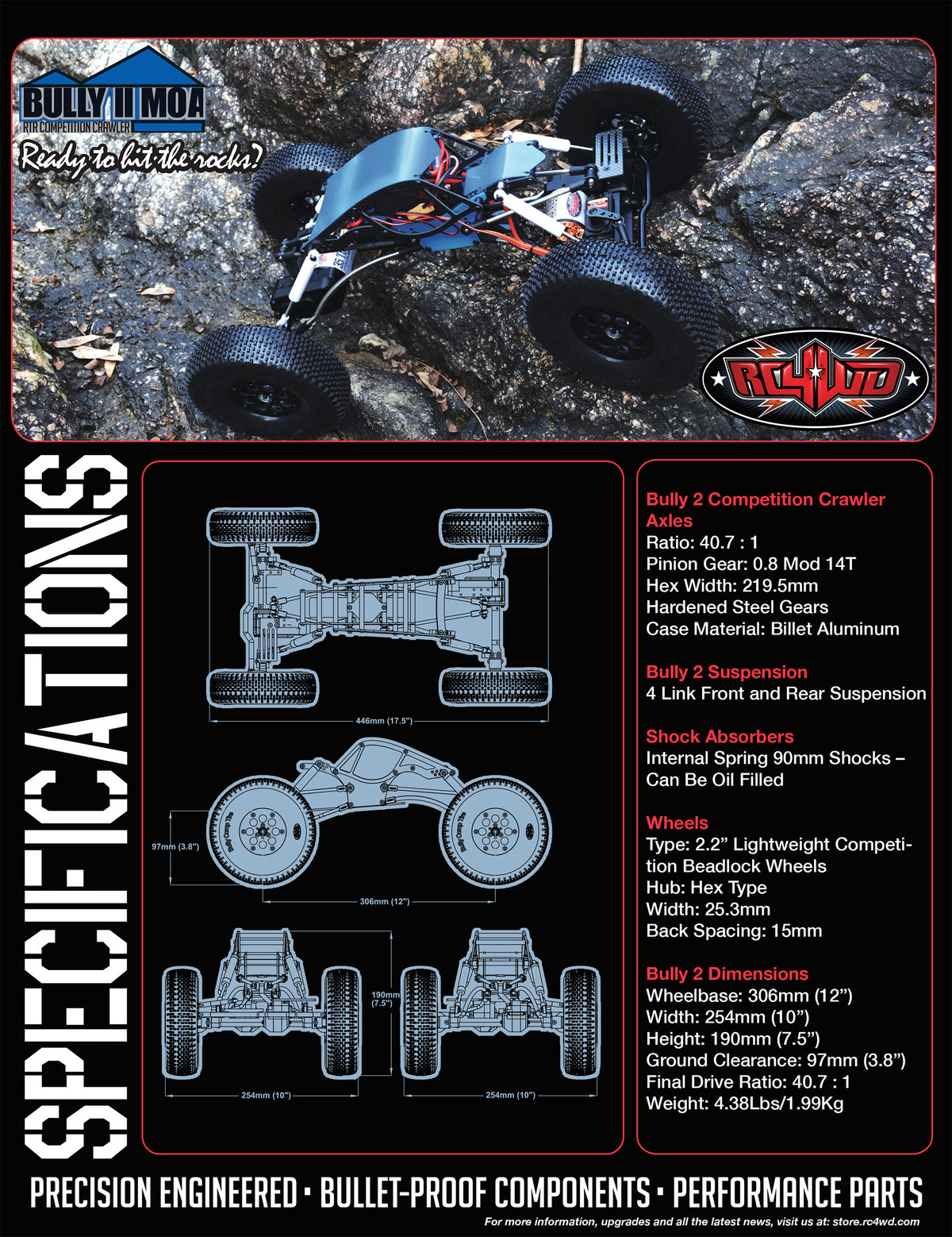 RC4WD Bully II MOA RTR specifications and chassis overview