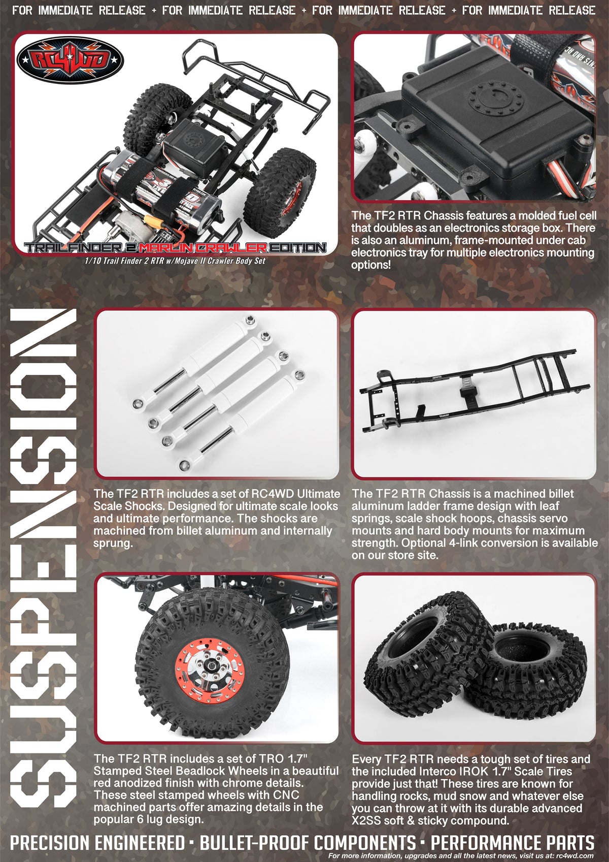 RC4WD Marlin Crawler Trail Finder 2 wheels tires and suspension