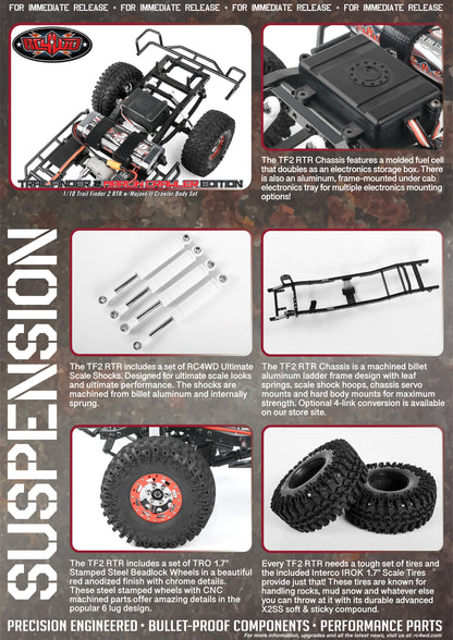 RC4WD Marlin Crawler Trail Finder 2 wheels tires and suspension