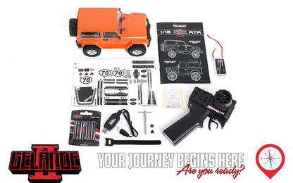 RC4WD 1/18 Gelande II Black Rock Orange interior and exterior detail