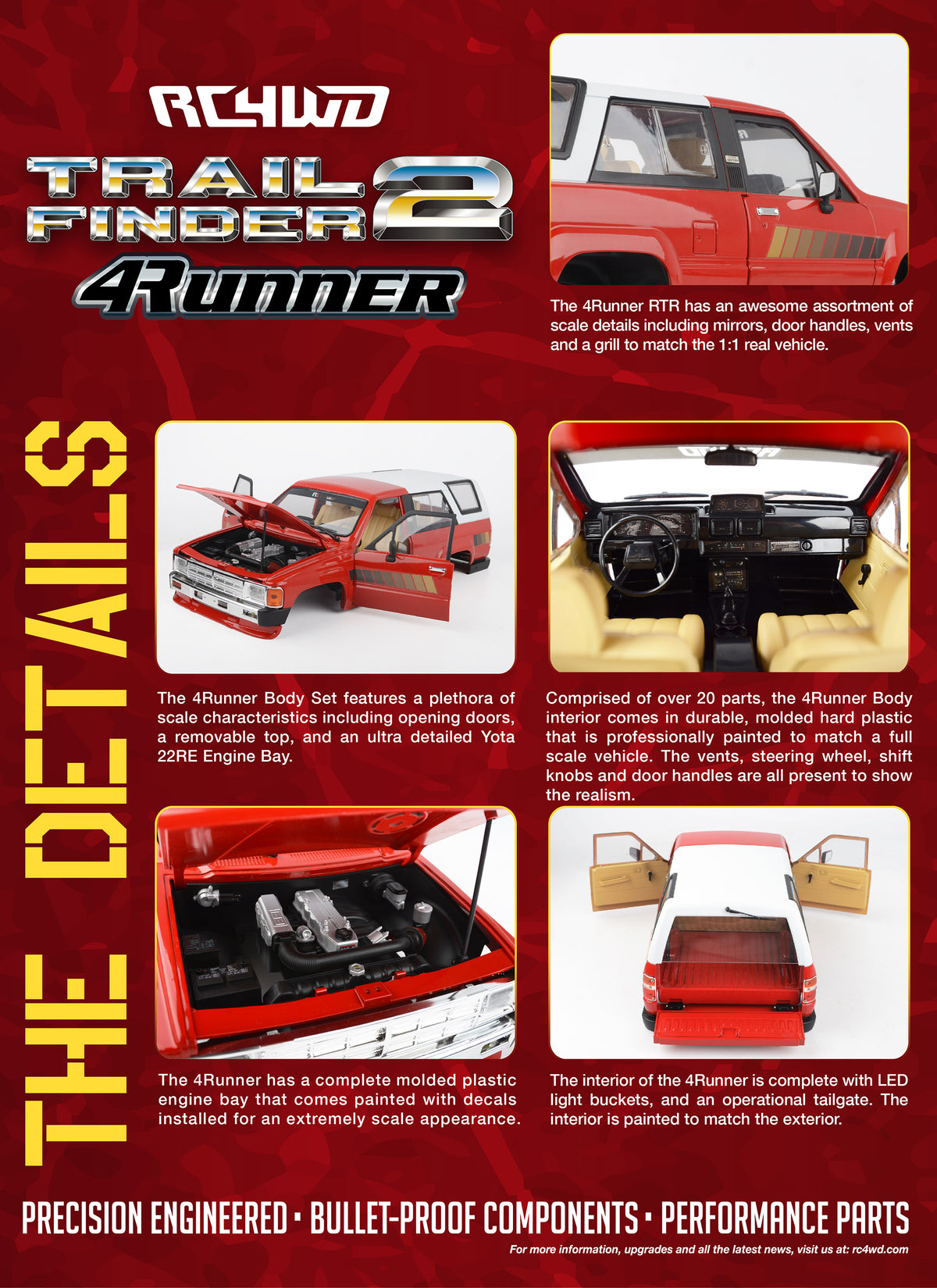 RC4WD Trail Finder 2 1985 Toyota 4Runner Red electronics detail