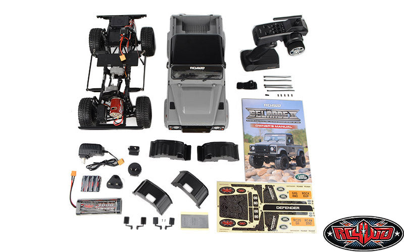 RC4WD Defender D90 Grey front exterior view