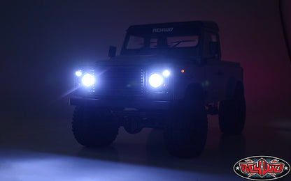 RC4WD Defender D90 Grey front three-quarter view