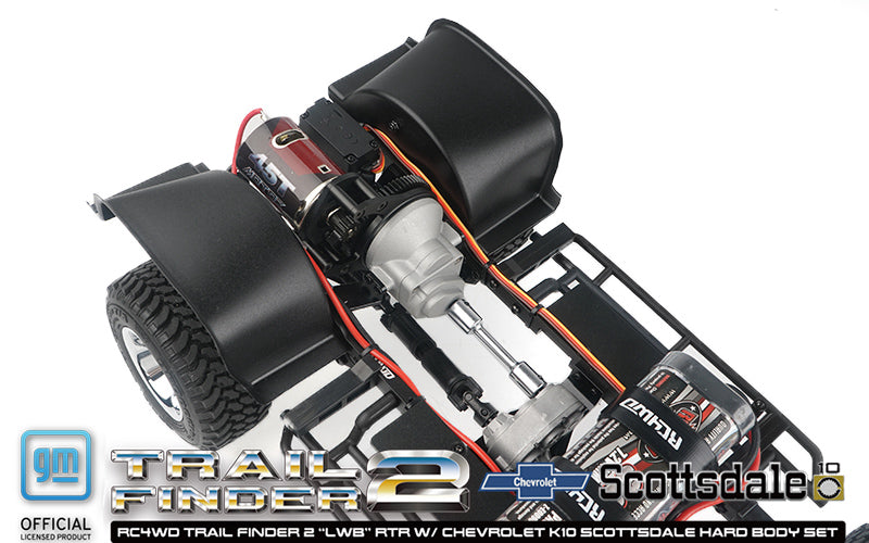 RC4WD Trail Finder 2 K10 Scottsdale Black transmission and front chassis detail