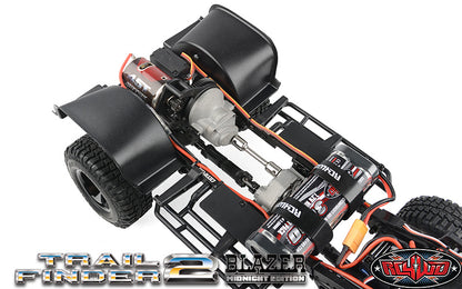 RC4WD Trail Finder 2 Blazer Midnight Edition transmission and front chassis detail