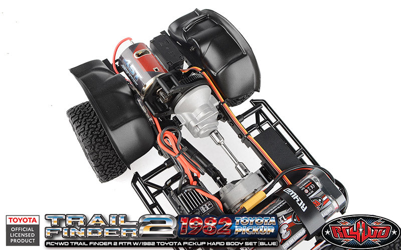 RC4WD Trail Finder 2 Toyota Pickup Blue chassis electronics view