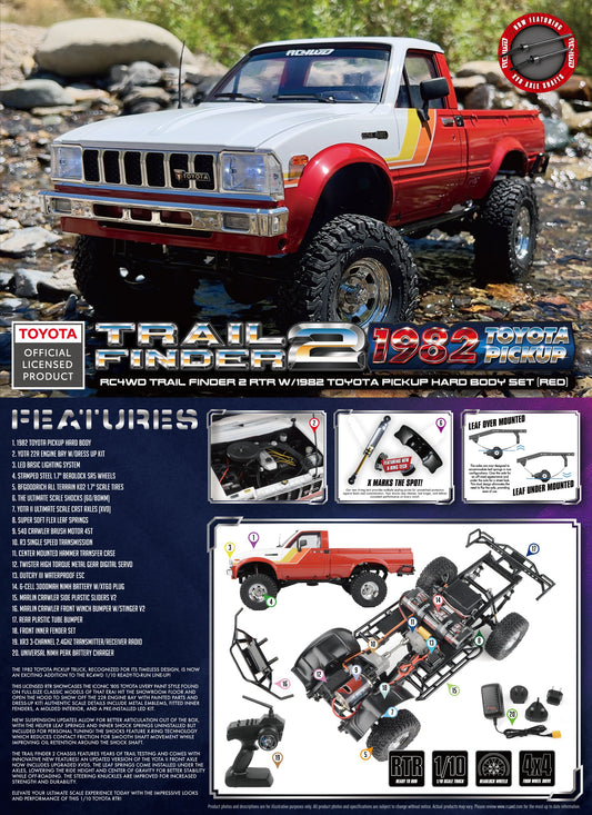 RC4WD Trail Finder 2 1982 Toyota Pickup Red product overview