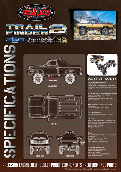 RC4WD Trail Finder 2 K10 Scottsdale Scale Dept Edition specifications