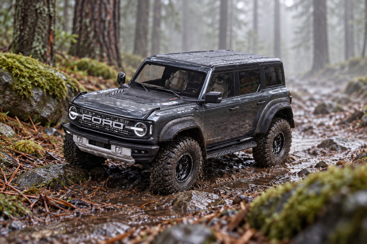 Gray Bronco Raptor forest trail