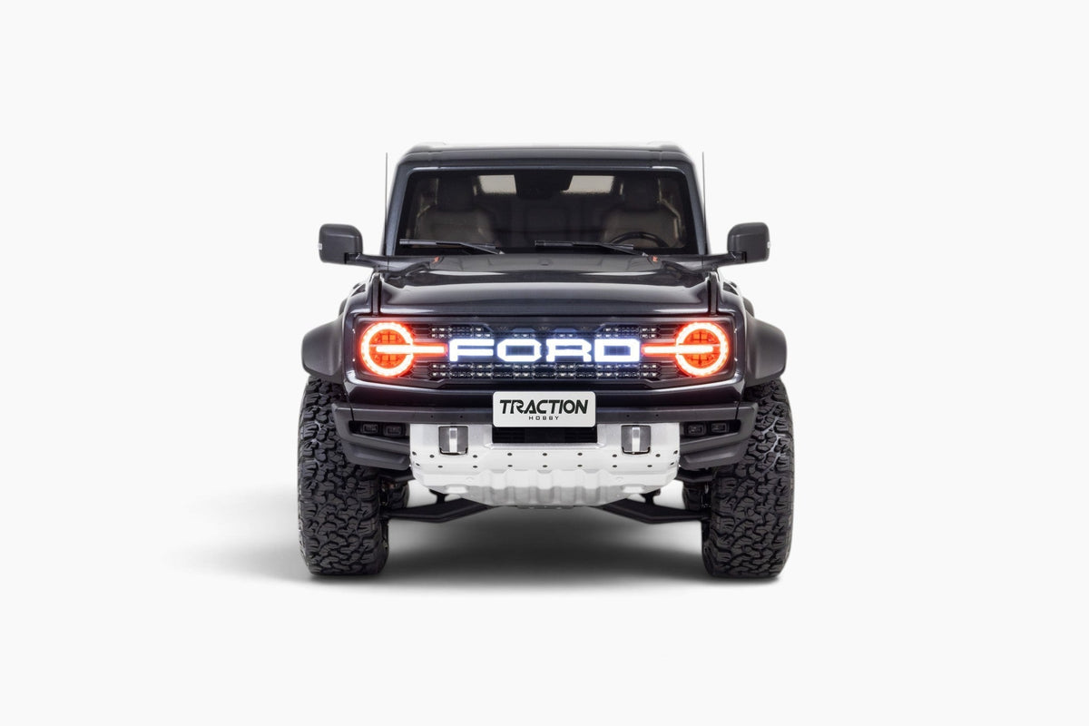 Gray Bronco Raptor front LED lighting