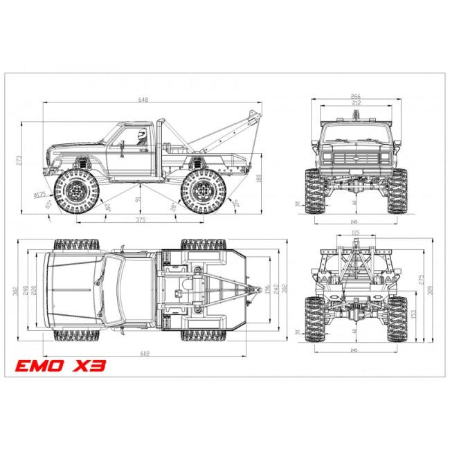 CROSSRC EMO X3 manufacturer dimension drawing