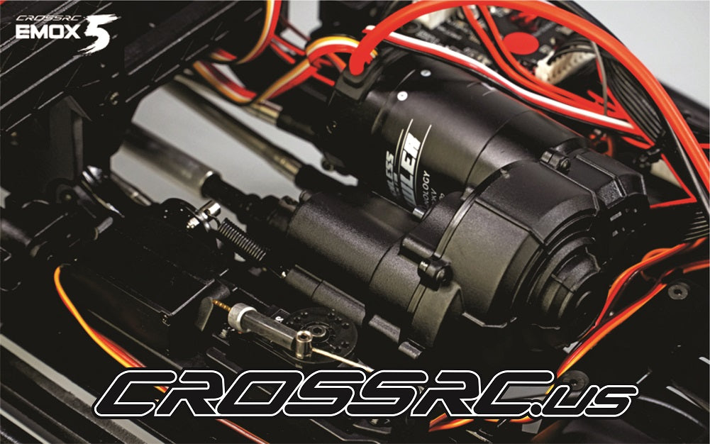 CROSSRC EMO X5 installed brushless motor and drivetrain