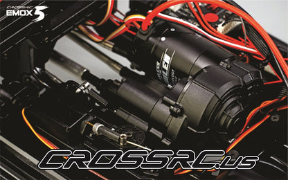 CROSSRC EMO X5 installed brushless motor and drivetrain