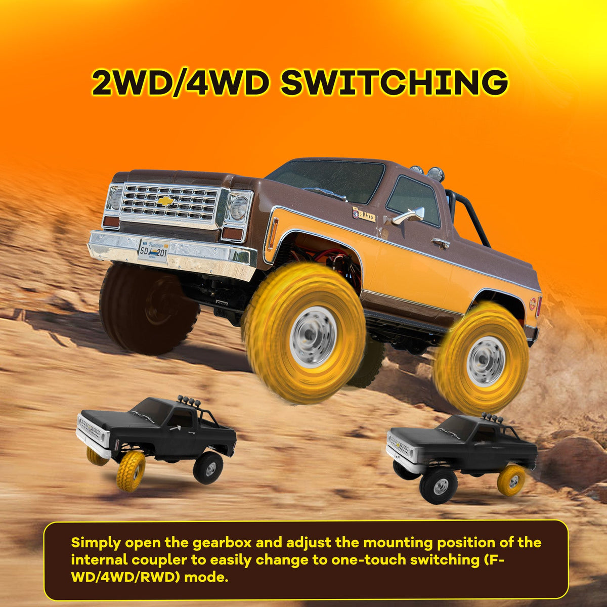FMS FCX10 Chevrolet K5 Blazer manual 2WD and 4WD drivetrain configuration guide