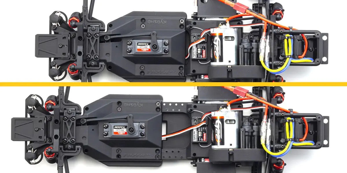 Kyosho FAZER D2 split chassis adjustable wheelbase system
