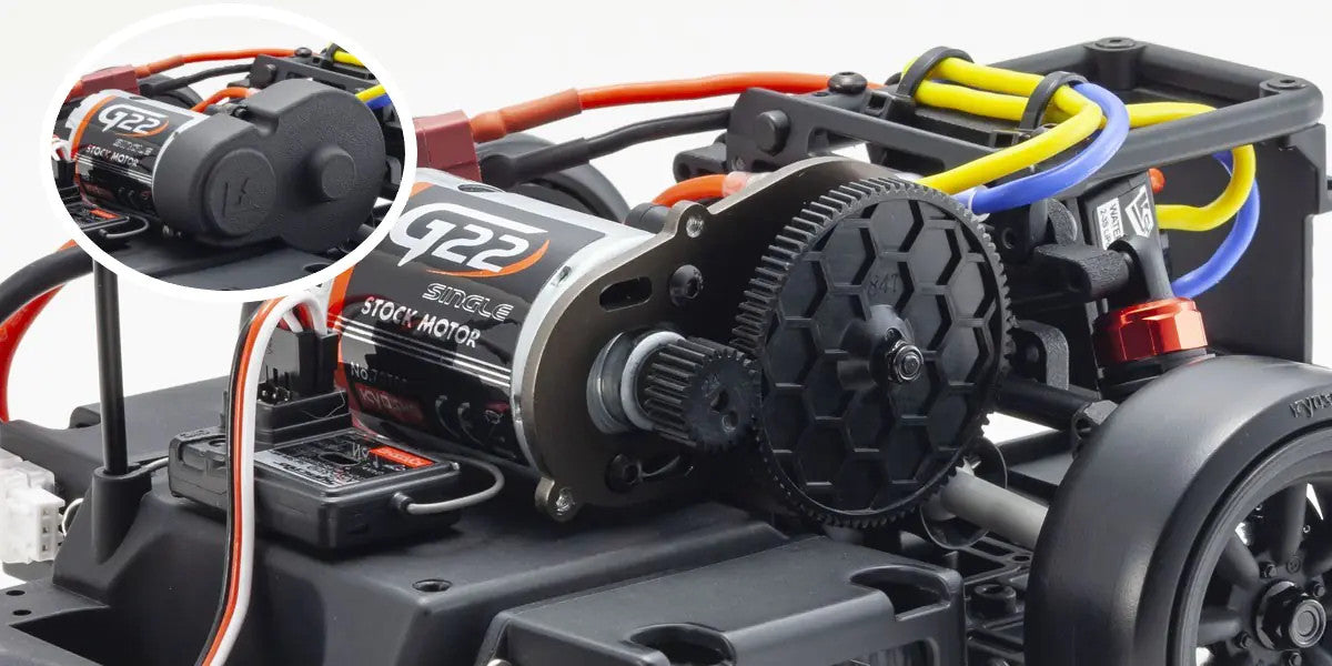 Kyosho FAZER D2 high-mounted G22 brushed motor and gear cover