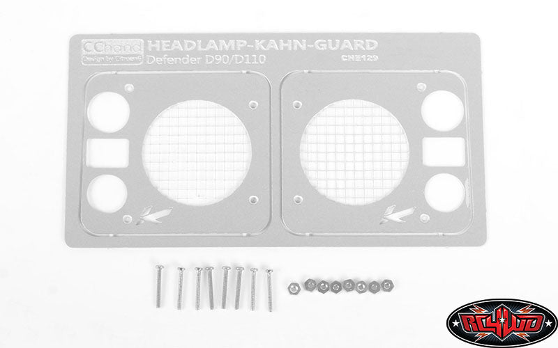 RC4WD Kahn Style Front Lamp Guards for D90 D110 silver detail