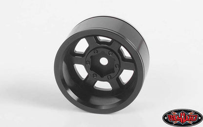 RC4WD Six-Spoke 1.55 Internal Beadlock Wheels black detail view