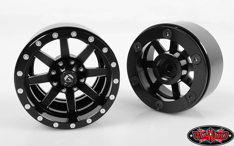 RC4WD Fuel Maverick 1.9-inch beadlock wheels front and rear views