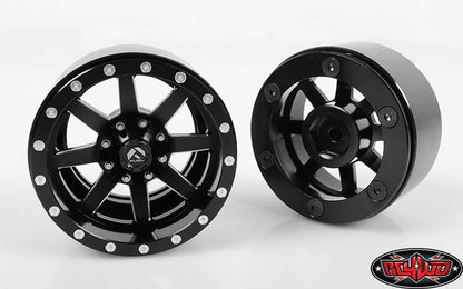 RC4WD Fuel Maverick 1.9-inch beadlock wheels front and rear views