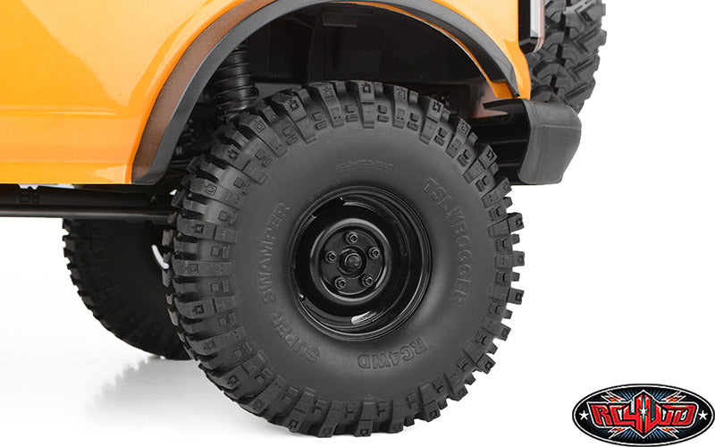 RC4WD Landies Vintage wheel close-up on TRX-4 Bronco