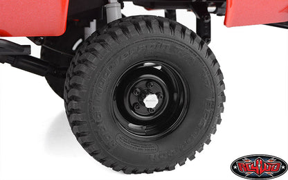RC4WD Landies Vintage wheel close-up on Trail Finder 2 K10